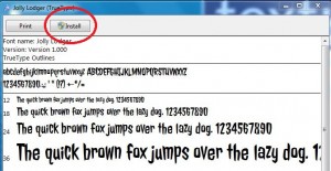 Install Font Window