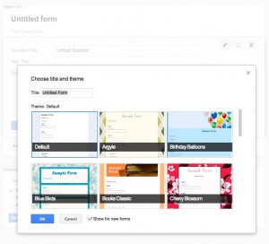 Choosing a Google Form Template