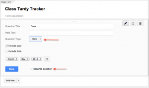 Creating a Google Form Question