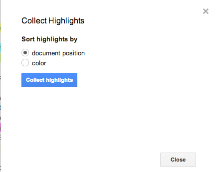 Collect Highlights Screen