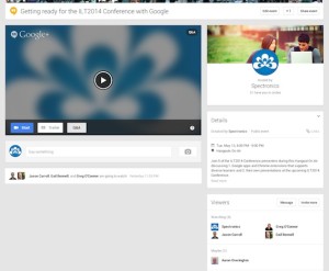 Getting ready for the ILT2014 Conference with Google