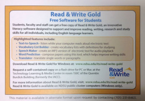 Read&Write Gold Postcard from North Dakota State University