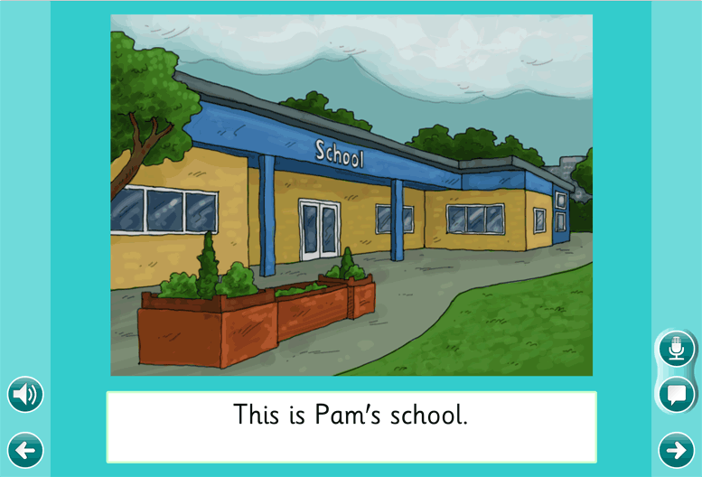 Opening page of Pam's School Clicker 6 on-screen book