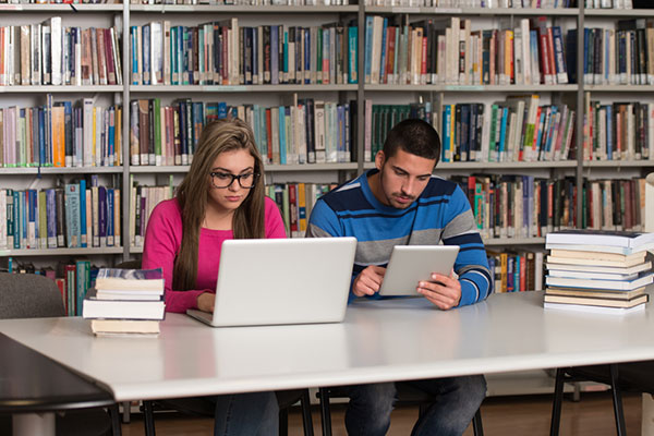 College Students in Library